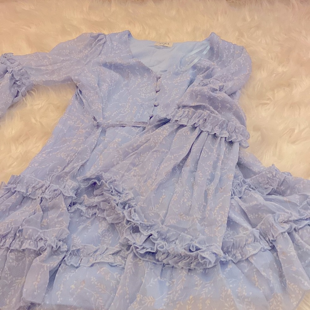 Baby blue ruffle dress